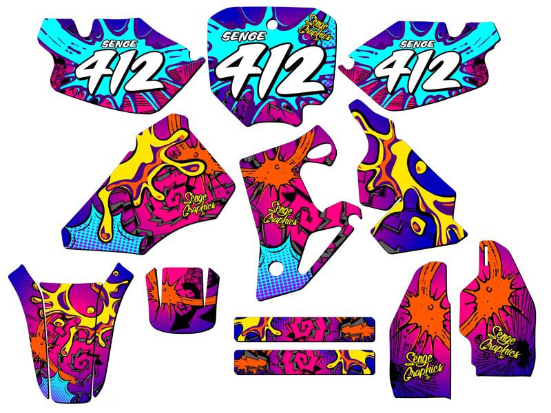 1996-2002 CR 80 ZANY Pink Senge Graphics Kit Compatible with Honda - Picture 8 of 10