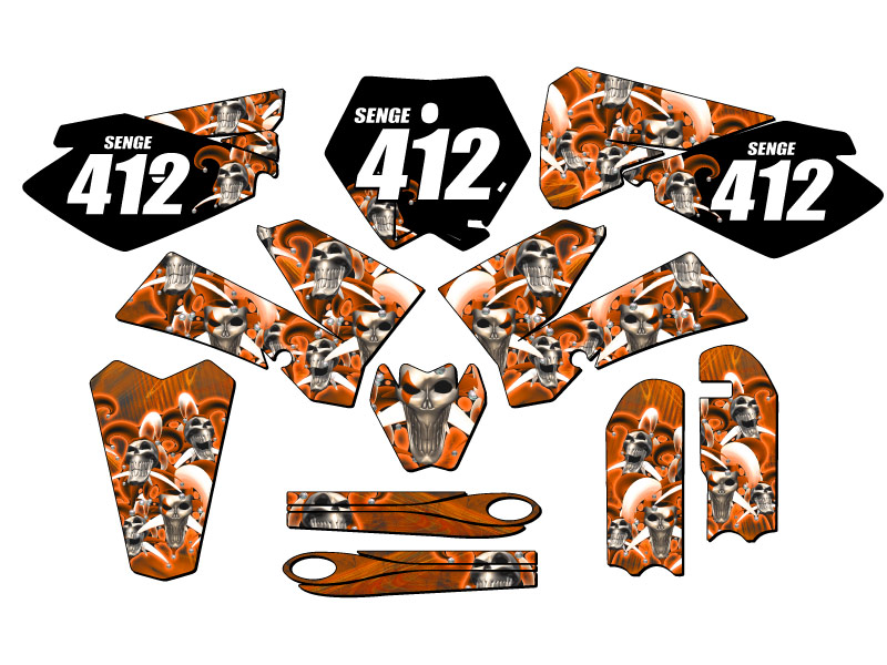 Kit de gráficos SX 85 JESTER 2006-2012 Orange Senge compatible con KTM - Imagen 8 de 10