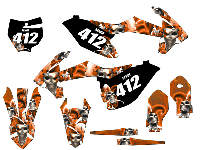 Kit de gráficos Orange Senge 2018-2023 SX 85 bufón compatible con KTM - Imagen 8 de 10