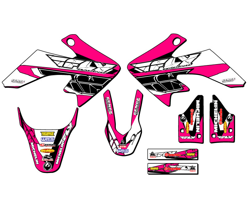 2004-2012 CRF 50 13 FLY Pink Senge Graphics Kit Compatible with Honda - Picture 2 of 10