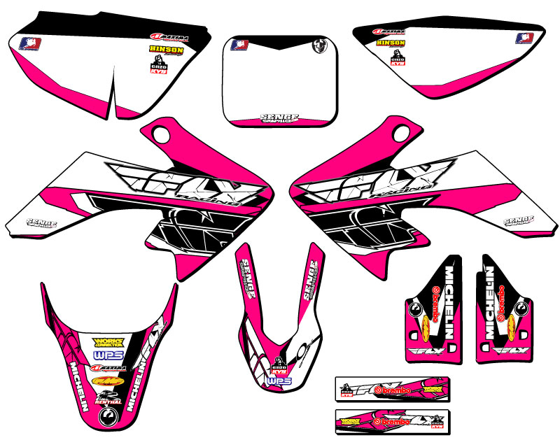 2004-2012 CRF 50 13 FLY Pink Senge Graphics Kit Compatible with Honda - Picture 5 of 10