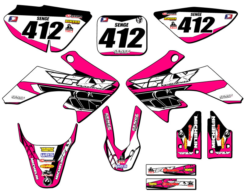 2004-2012 CRF 50 13 FLY Pink Senge Graphics Kit Compatible with Honda - Picture 8 of 10