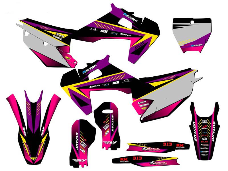 Kit de gráficos FX SURGE 2019-2022 púrpura Senge compatible con Husqvarna - Imagen 5 de 10