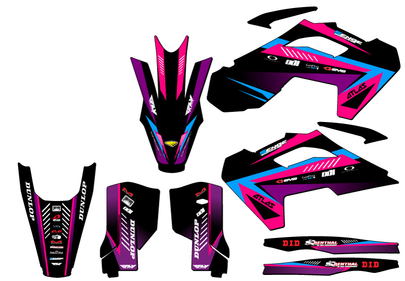 2023-2025 FX SURGE Pink Senge Graphics Kit Compatible with Husqvarna - Picture 2 of 10