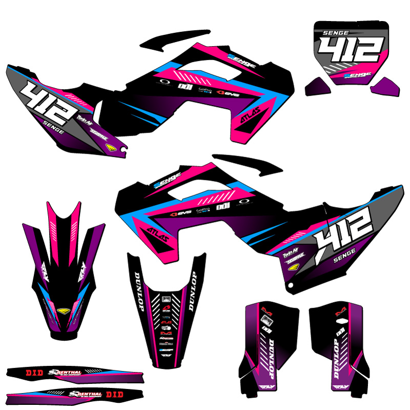 2023-2025 FX SURGE Pink Senge Graphics Kit Compatible with Husqvarna - Picture 8 of 10