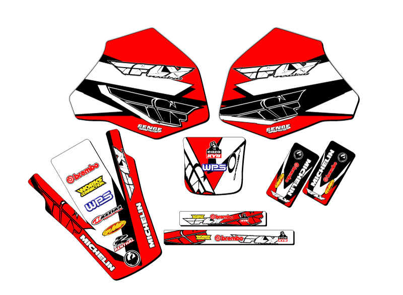 1985-2000 XR 100 13 FLY Red Senge Graphics Kit Compatible with Honda - Picture 8 of 10