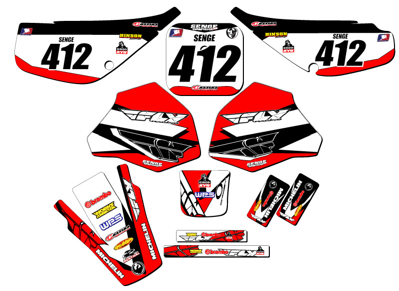 1985-2000 XR 100 13 FLY Red Senge Graphics Kit Compatible with Honda - Picture 5 of 10