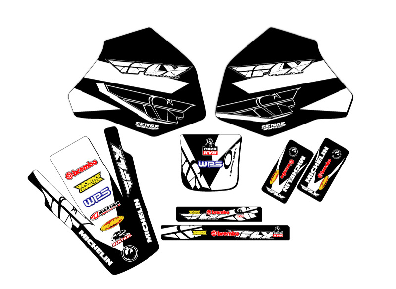 1985-2000 XR 80 13 FLY Black Senge Graphics Kit Compatible with Honda - Picture 2 of 10