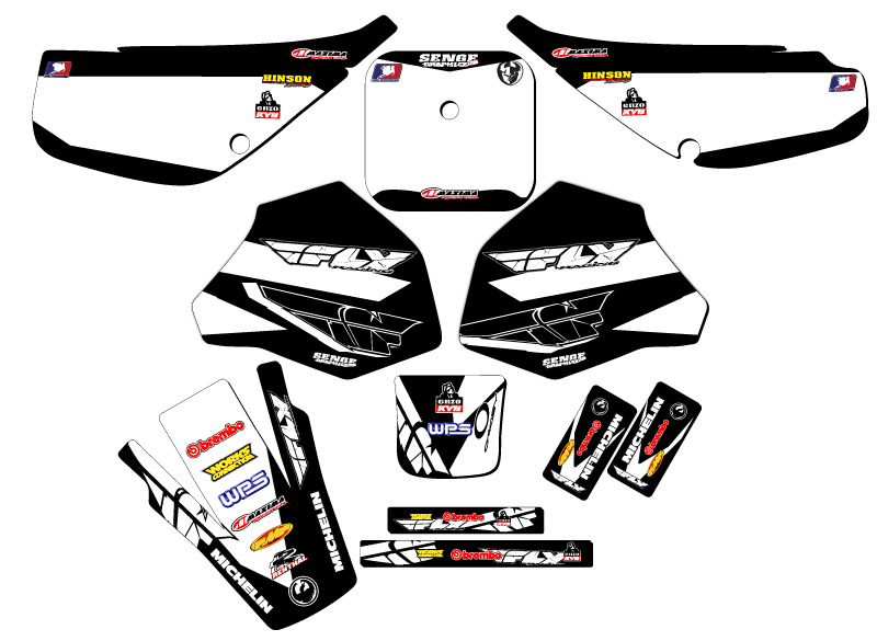 1985-2000 XR 80 13 FLY Black Senge Graphics Kit Compatible with Honda - Picture 5 of 10