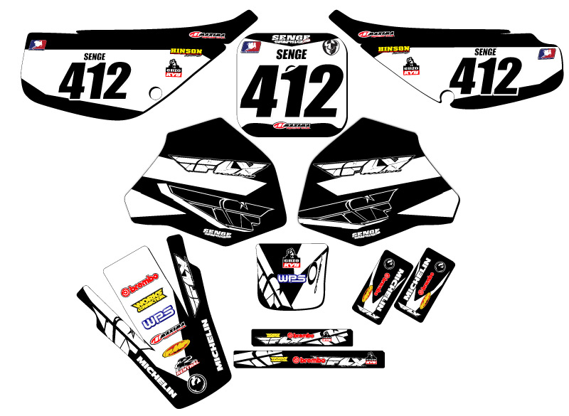 1985-2000 XR 80 13 FLY Black Senge Graphics Kit Compatible with Honda - Picture 8 of 10
