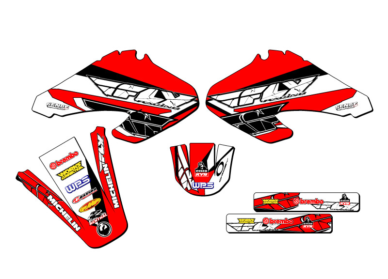 2001-2003 XR 70 13 FLY Red Senge Graphics Kit Compatible with Honda - Picture 2 of 10