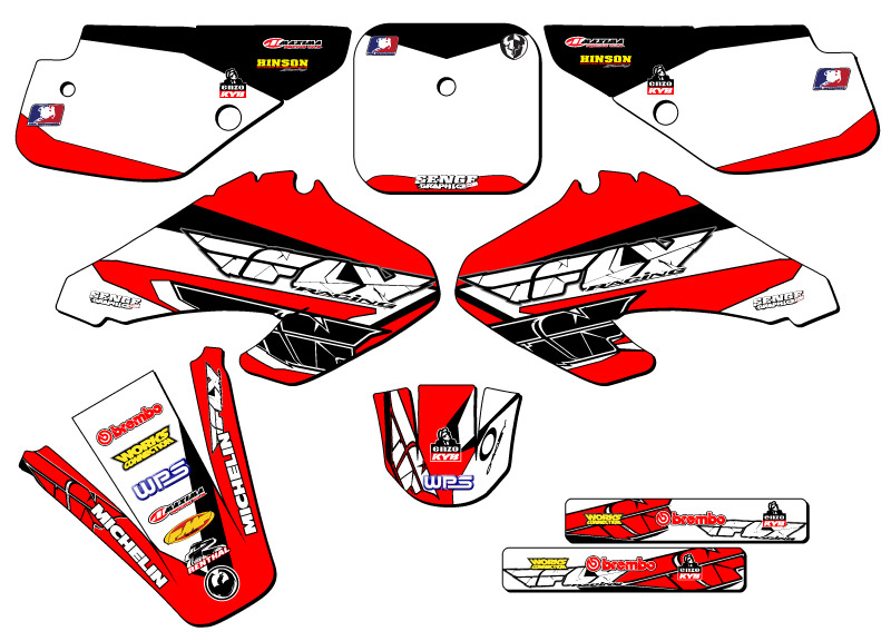 2001-2003 XR 70 13 FLY Red Senge Graphics Kit Compatible with Honda - Picture 5 of 10