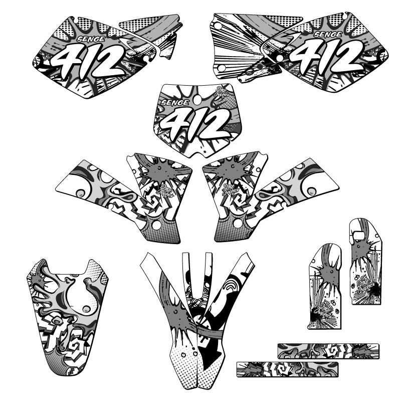 2003 MXC ZANY White Senge Graphics Kit Compatible with KTM - Picture 8 of 10