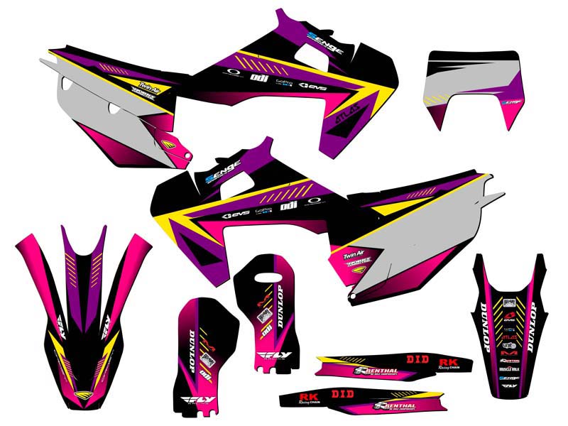 Kit de gráficos FE SURGE 2020-2023 púrpura Senge compatible con Husqvarna - Imagen 5 de 10