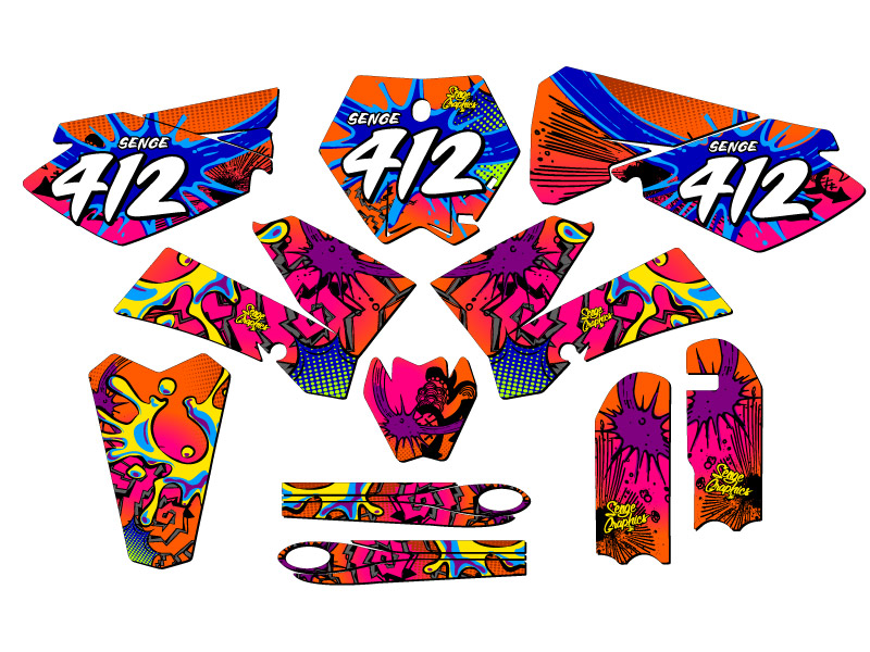 Kit de gráficos SX 85 ZANY 2006-2012 naranja Senge compatible con KTM - Imagen 8 de 10
