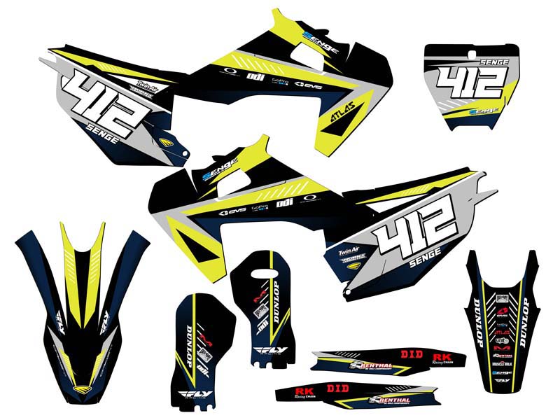 Kit de gráficos FC SURGE amarillo Senge 2019-2022 compatible con Husqvarna - Imagen 8 de 10