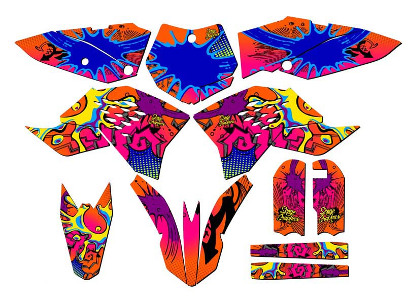 2009-2015 SX 65 ZANY Orange Senge Graphics Kit Compatible with KTM - Picture 5 of 10