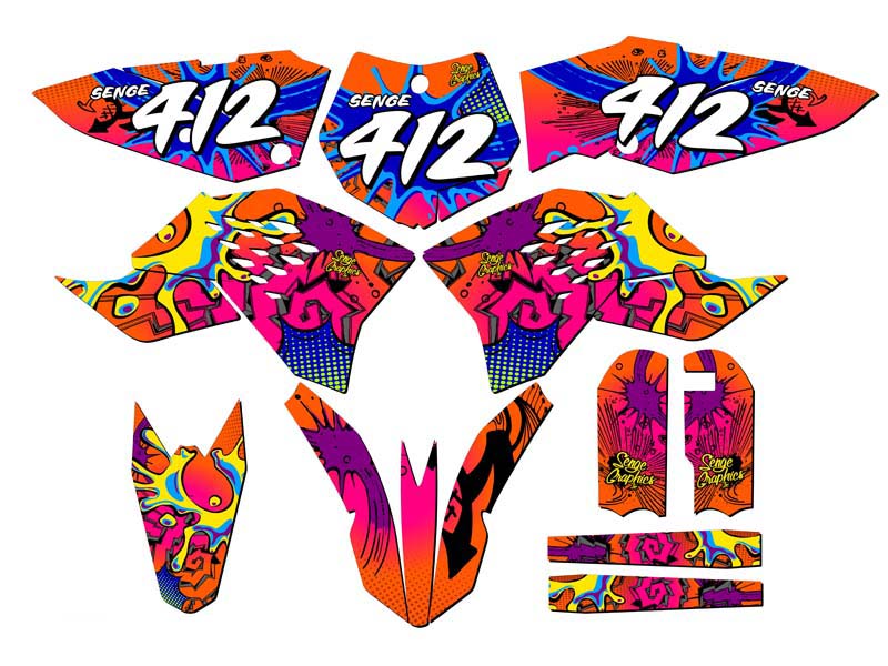 2009-2015 SX 65 ZANY Orange Senge Graphics Kit Compatible with KTM - Picture 8 of 10
