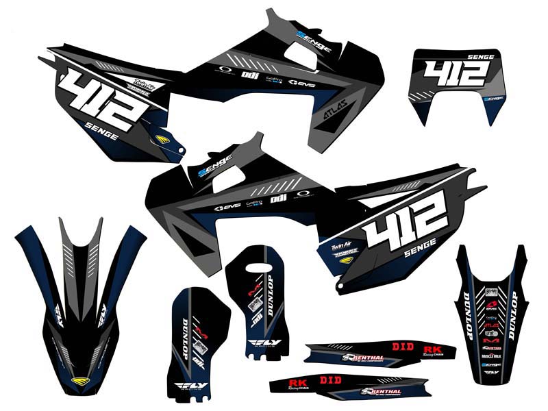 Kit de gráficos Senge Black Senge 2020-2023 compatible con Husqvarna - Imagen 8 de 10