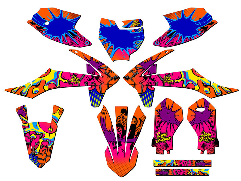 2019-2023 SX 50 ZANY Orange Senge Graphics Kit Compatible with KTM - Picture 5 of 10