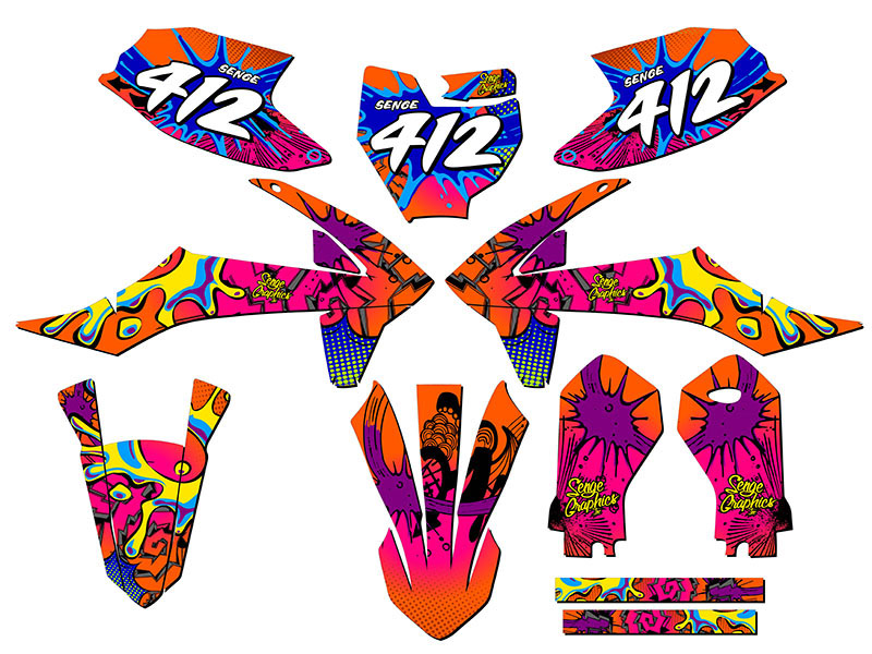 2019-2023 SX 50 ZANY Orange Senge Graphics Kit Compatible with KTM - Picture 8 of 10