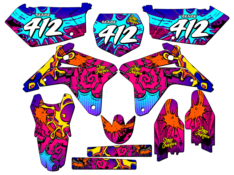 Kit de gráficos RMZ 450 ZANY 2005-2006 rosa Senge compatible con Suzuki - Imagen 8 de 10