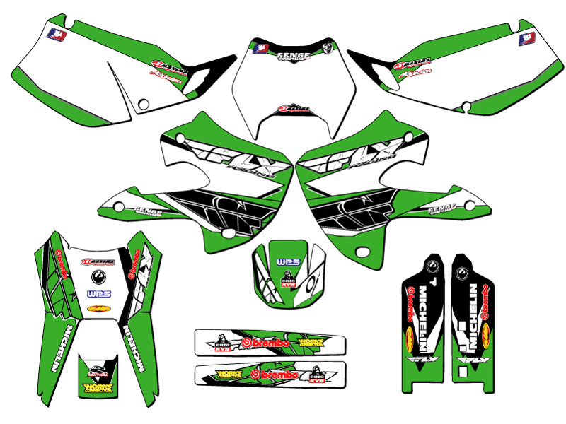 Kit de gráficos KLX 300 13 FLY 1997-2008 verde Senge compatible con Kawasaki - Imagen 5 de 10