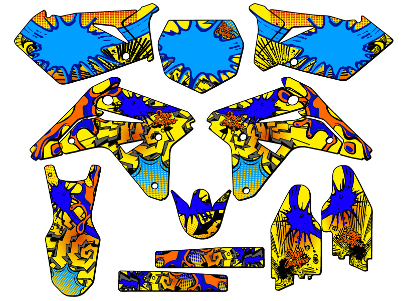 RMZ 450 ZANY 2007 kit de gráficos amarillo Senge compatible con Suzuki - Imagen 5 de 10