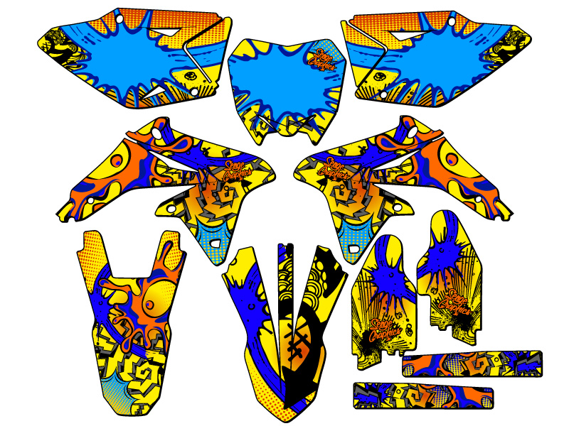 2008-2017 RMZ 450 ZANY Yellow Senge Graphics Kit Compatible with Suzuki - Picture 5 of 10