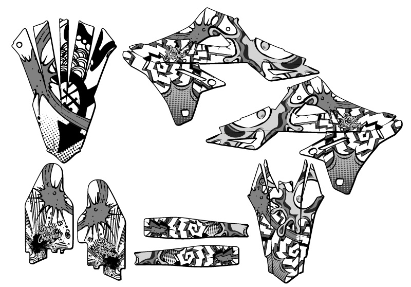 2018-2023 RMZ 450 ZANY White Senge Graphics Kit Compatible with Suzuki - Picture 2 of 10