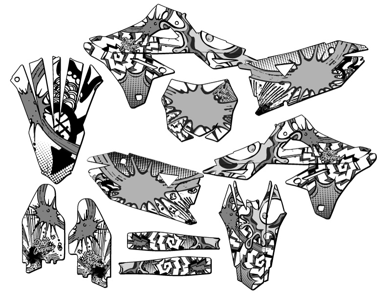 2018-2023 RMZ 450 ZANY White Senge Graphics Kit Compatible with Suzuki - Picture 5 of 10