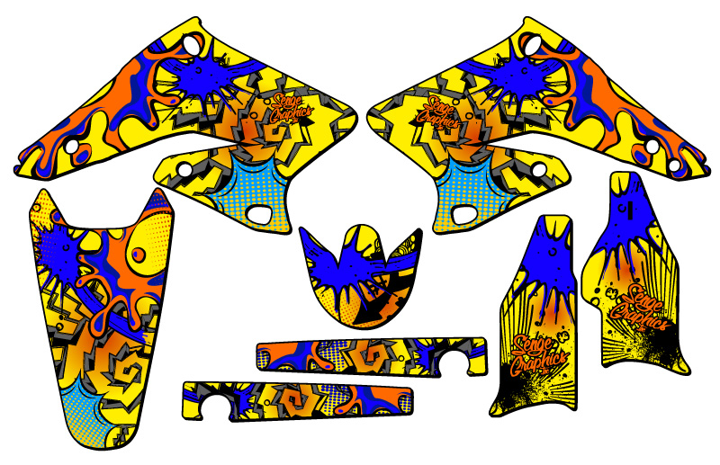 2004-2006 RMZ 250 ZANY Yellow Senge Graphics Kit Compatible with Suzuki - Picture 2 of 10