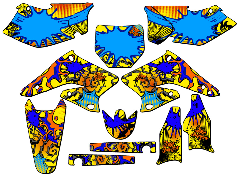 2004-2006 RMZ 250 ZANY Yellow Senge Graphics Kit Compatible with Suzuki - Picture 5 of 10