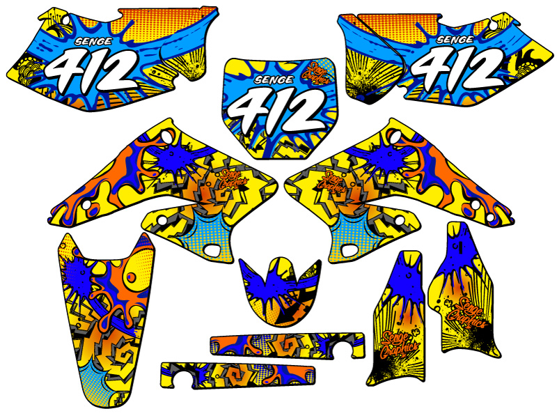 2004-2006 RMZ 250 ZANY Yellow Senge Graphics Kit Compatible with Suzuki - Picture 8 of 10