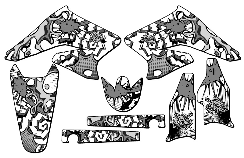 2004-2006 RMZ 250 ZANY White Senge Graphics Kit Compatible with Suzuki - Picture 2 of 10
