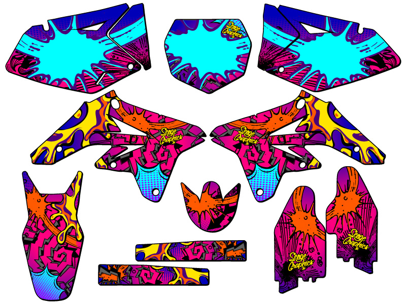 2007-2009 RMZ 250 ZANY Pink Senge Graphics Kit Compatible with Suzuki - Picture 2 of 10