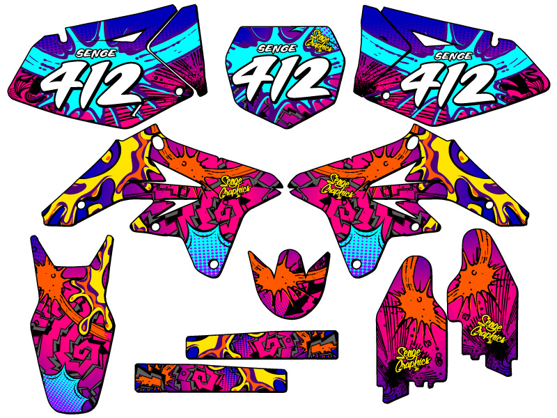 2007-2009 RMZ 250 ZANY Pink Senge Graphics Kit Compatible with Suzuki - Picture 5 of 10