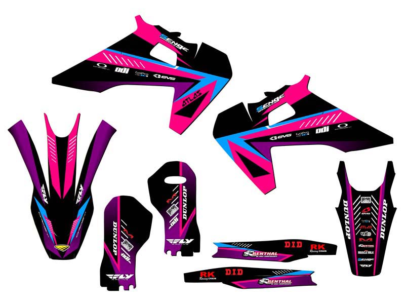 Kit de gráficos TC SURGE 2019-2022 rosa Senge compatible con Husqvarna - Imagen 2 de 10