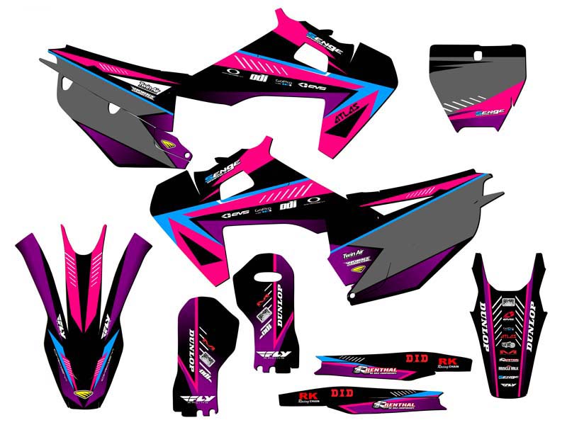 Kit de gráficos TC SURGE 2019-2022 rosa Senge compatible con Husqvarna - Imagen 5 de 10