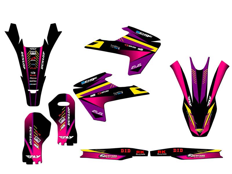 2016-2018 (except 2016 TC 250) TC SURGE Purple Senge Graphics Kit Compatible - Picture 2 of 10
