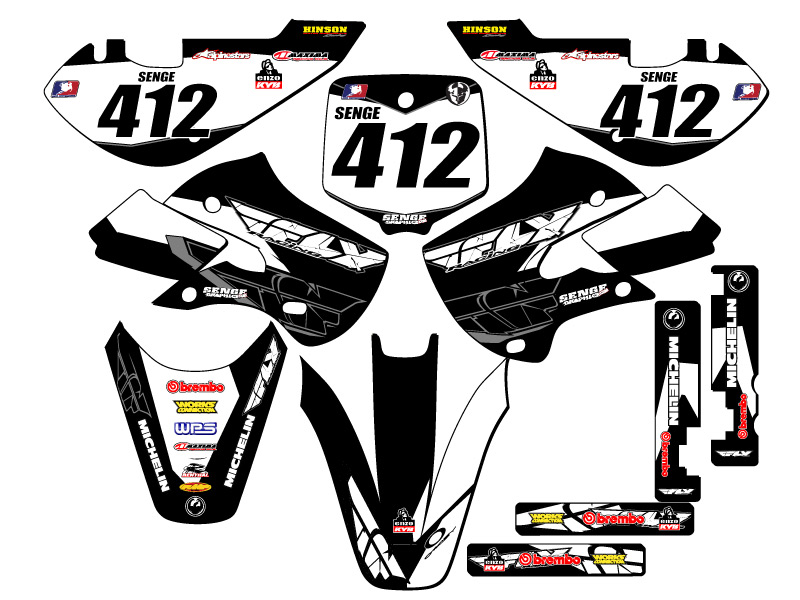 2002-2009 KLX 110 13 FLY Black Senge Graphics Kit Compatible with Kawasaki - Bild 8 von 10