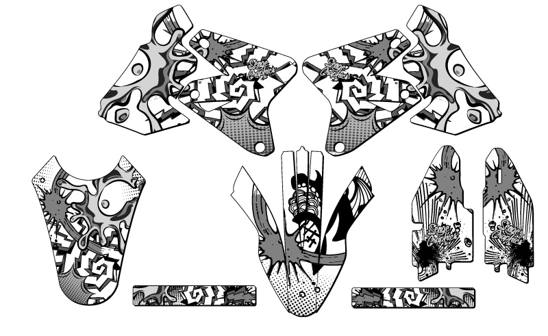 2005-2023 DRZ 400 SM ZANY White Senge Graphics Kit Compatible with Suzuki - Picture 2 of 10