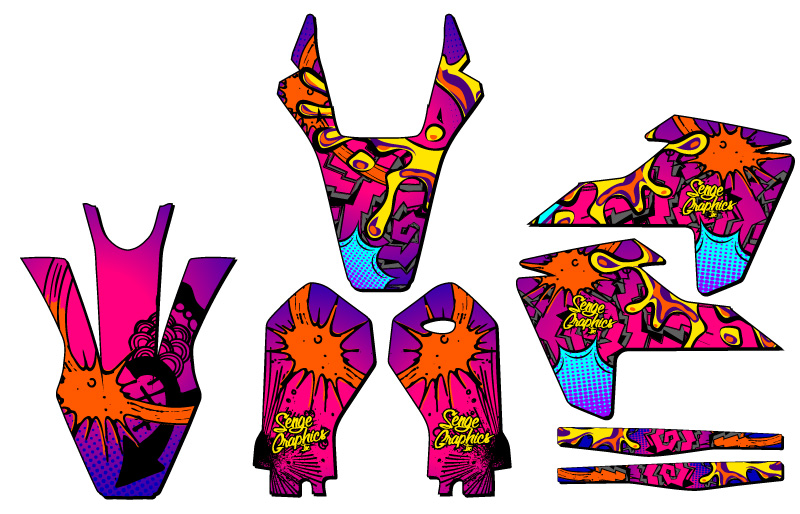 2020-2023 TC 50 ZANY Pink Senge Graphics Kit Compatible with Husqvarna - Picture 2 of 10