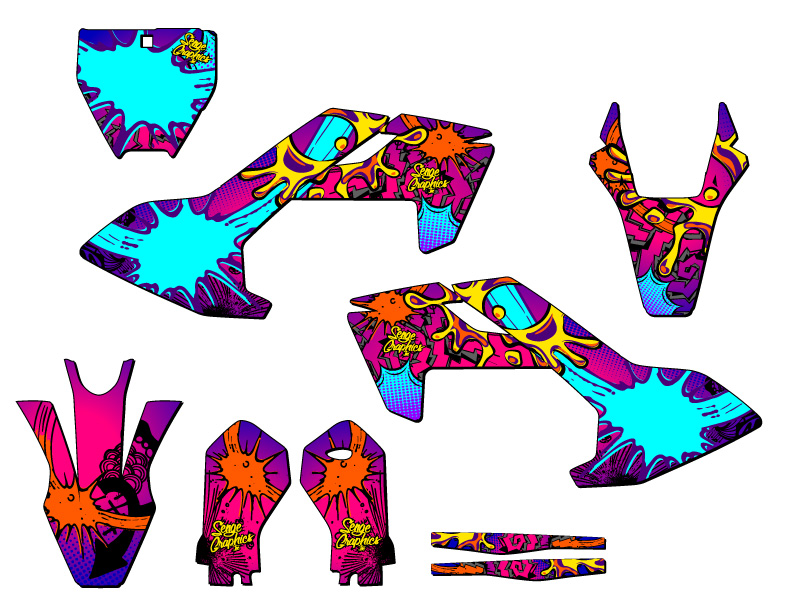 2020-2023 TC 50 ZANY Pink Senge Graphics Kit Compatible with Husqvarna - Picture 5 of 10