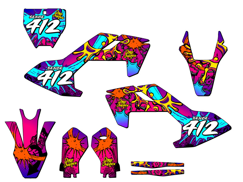 2020-2023 TC 50 ZANY Pink Senge Graphics Kit Compatible with Husqvarna - Picture 8 of 10