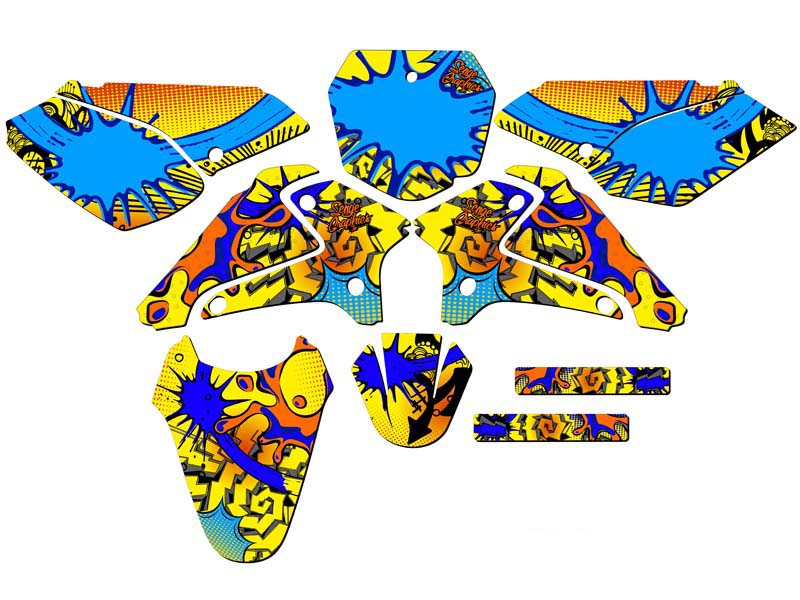 2001-2007 DRZ 125 ZANY Yellow Senge Graphics Kit Compatible with Suzuki - Picture 5 of 10