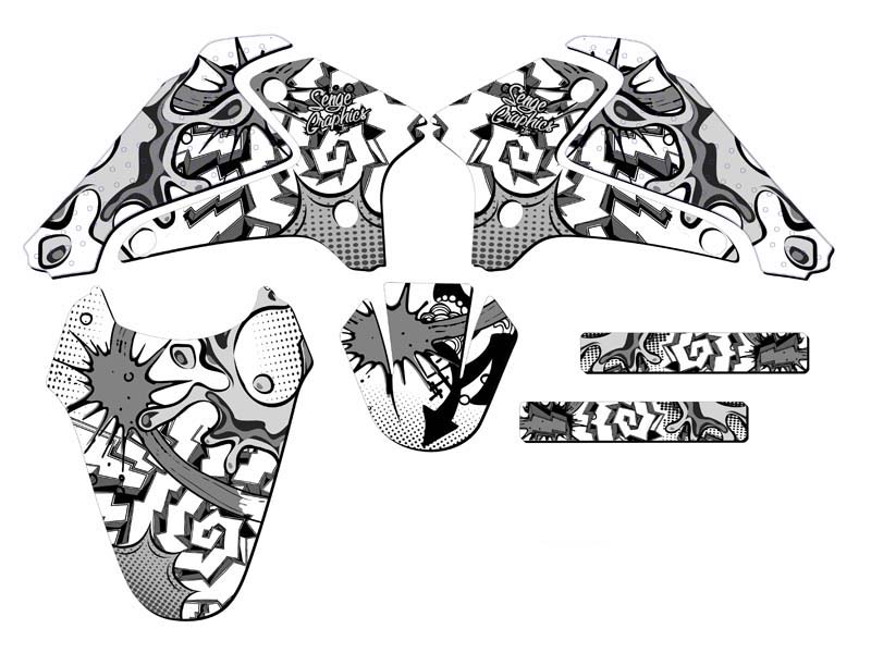 Kit de gráficos Senge 2001-2007 DRZ 125 ZANY blanco compatible con Suzuki - Imagen 2 de 10