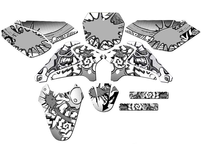 Kit de gráficos Senge 2001-2007 DRZ 125 ZANY blanco compatible con Suzuki - Imagen 5 de 10