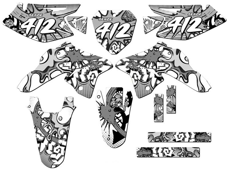 Kit de gráficos Senge 2008-2023 DRZ 125 ZANY blanco compatible con Suzuki - Imagen 8 de 10