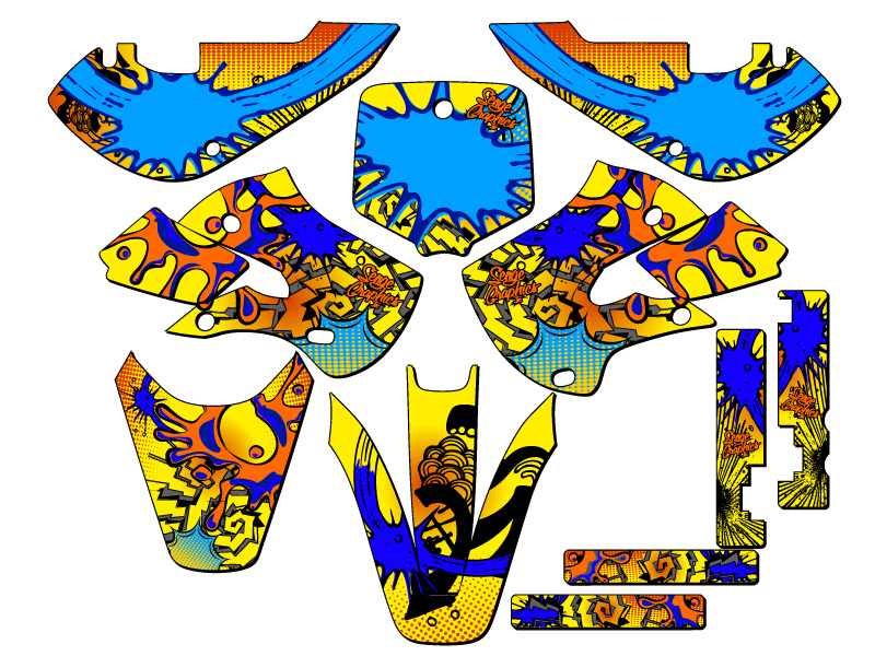 Kit de gráficos Senge amarillo DRZ 110 ZANY 2000-2009 compatible con Suzuki - Imagen 5 de 10
